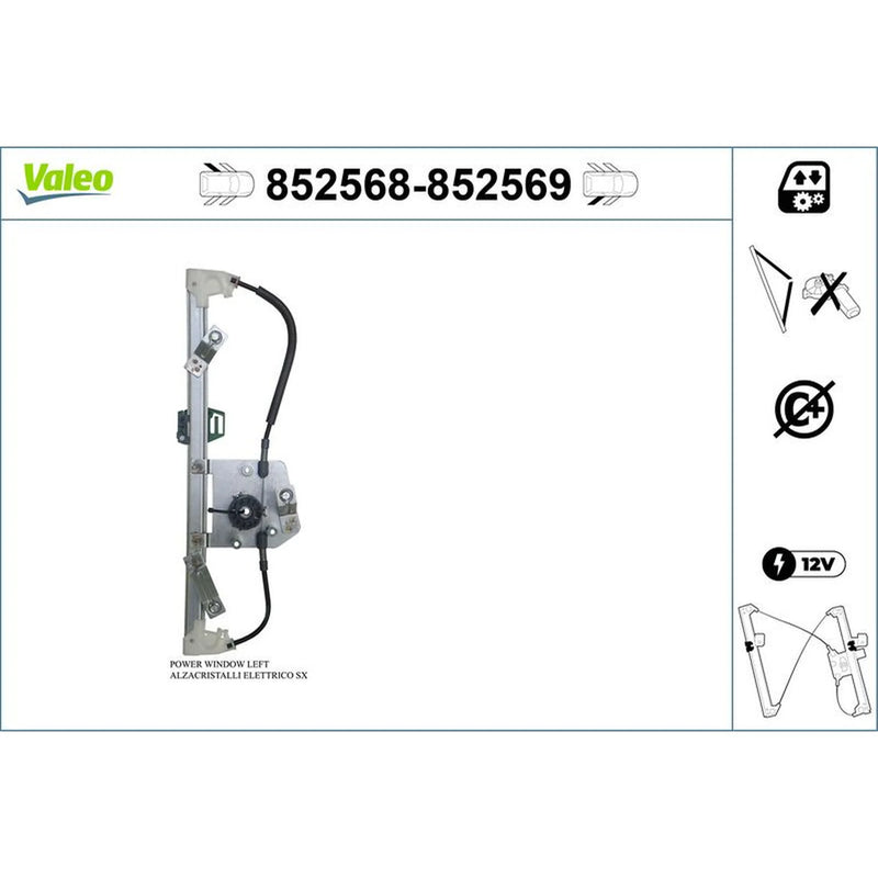 Valeo Electric Window Regulator Lifter Right Rear 852569
