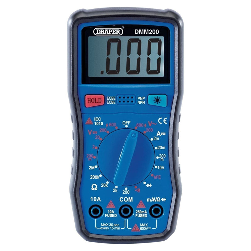 Draper Manual-Ranging Digital Multimeter, 1 x Test Leads, 1 x Case 41817 Draper  - Town Parts