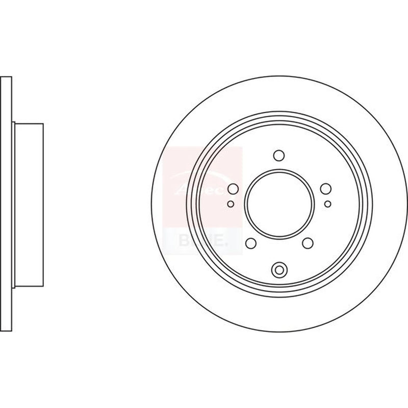 Apec 2 x Solid Rear Brake Discs SDK6935-x2