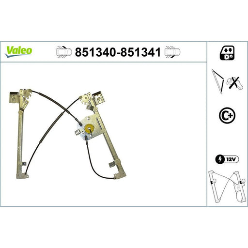 Valeo Electric Window Regulator Lifter Left Front 851340