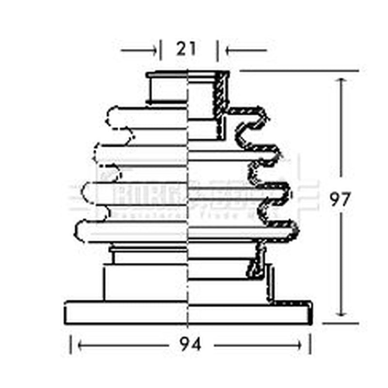 Borg & Beck Drive Shaft Bellow Kit transmission sided BCB2717