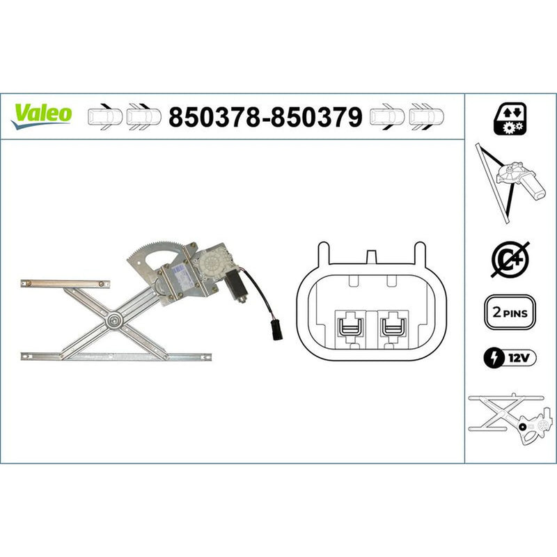 Valeo Electric Window Regulator Lifter Right Front 850379