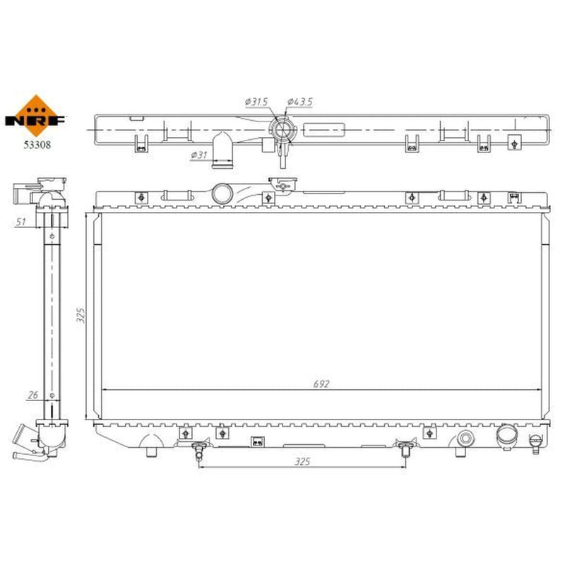 NRF Engine Radiator 53308