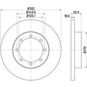 Mintex 2 x Solid Rear Brake Discs MDC2294-x2