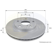 Comline 2 x Vented Front Brake Discs ADC01100V