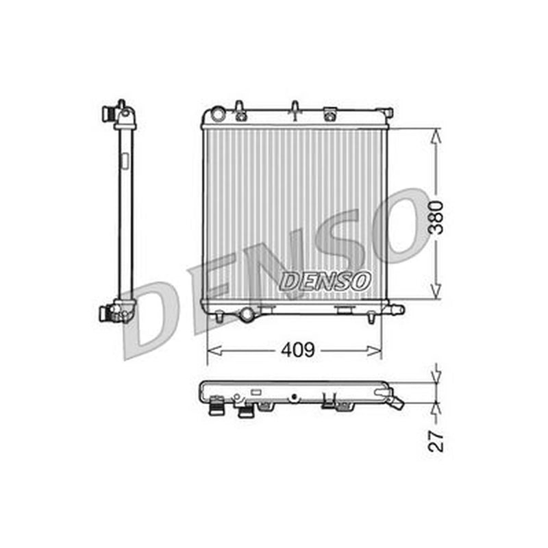 Denso Engine Radiator fits Citroën C2 2003-2012 1.1 1.4 1.6