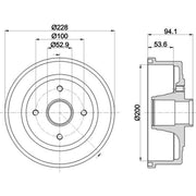 Mintex Brake Drum Assembly Rear MBD200