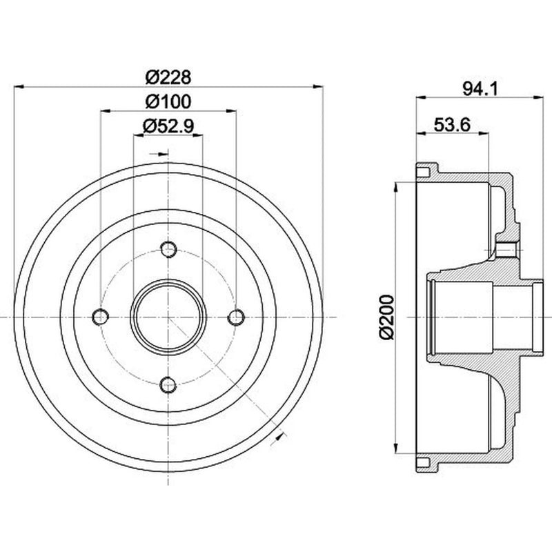 Mintex Brake Drum Assembly Rear MBD200
