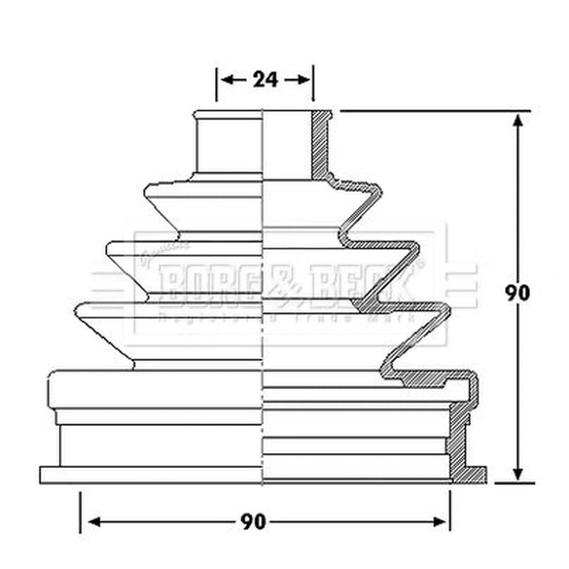 Borg & Beck Drive Shaft Bellow Kit Wheel Side Rubber BCB6188