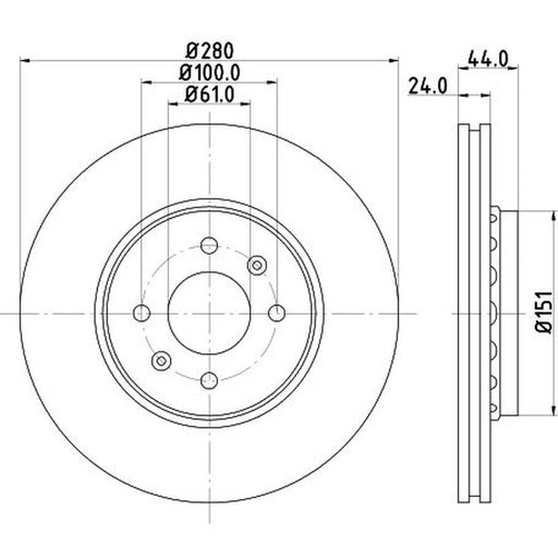 Mintex Mintex Front Brake Disc Kit internally vented MDK0160