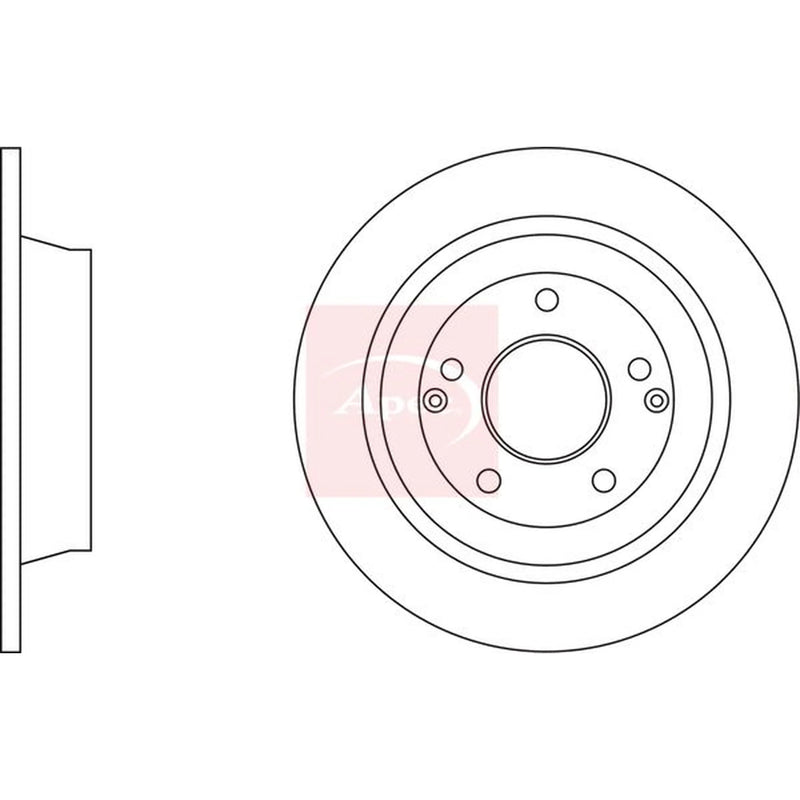 Apec 2 x Solid Rear Brake Discs DSK4163-x2