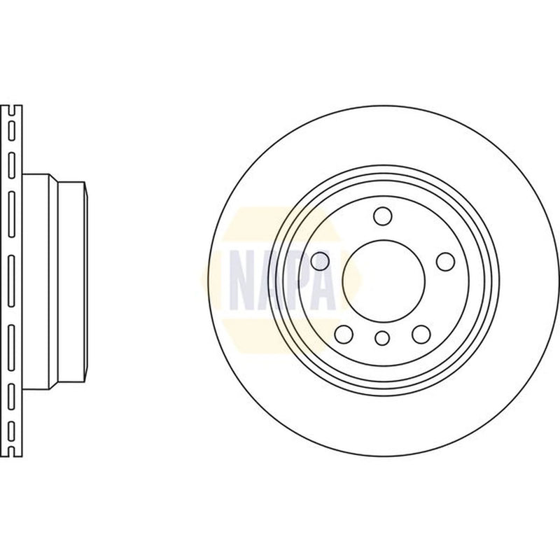 NAPA 2 x Vented Rear Brake Discs NBD5335-x2