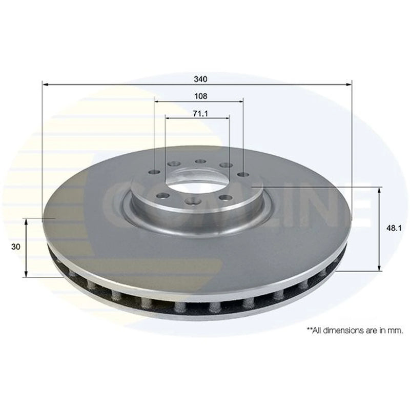 Comline 2 x Vented Front Brake Discs ADC2718V-x2