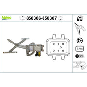 Valeo Electric Window Regulator Lifter Right Front 850307