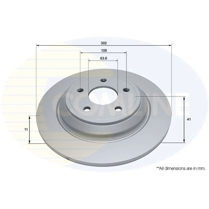 Comline 2 x Solid Rear Brake Discs ADC4054-x2