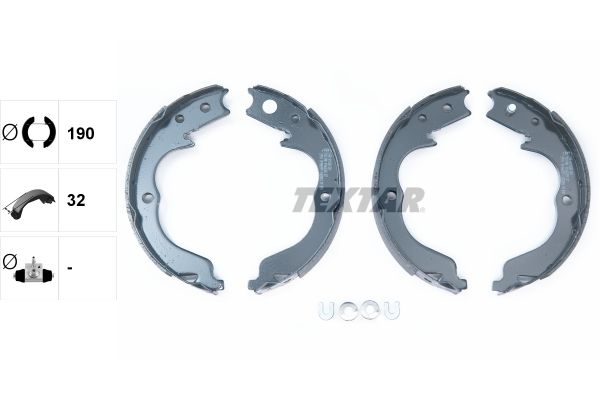 Textar Parking Brake Shoe Set Rear 32mm 91068300