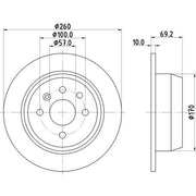 Mintex 2 x Solid Rear Brake Discs MDC786-x2