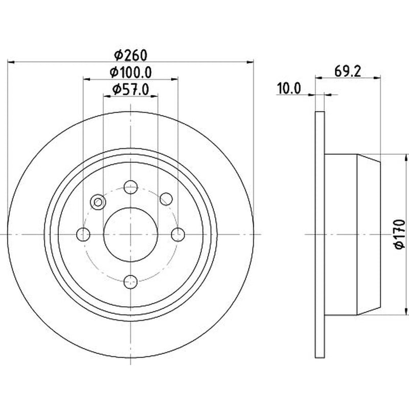 Mintex 2 x Solid Rear Brake Discs MDC786-x2