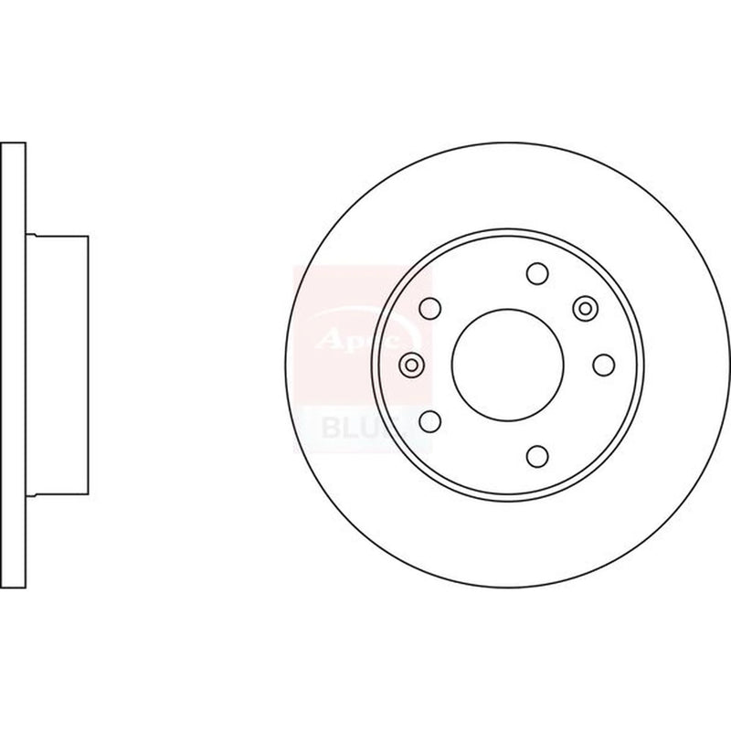 Apec 2 x Solid Front Brake Discs SDK6223-x2