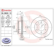 Brembo 2 x Vented Front Brake Discs 09.B622.10-x2