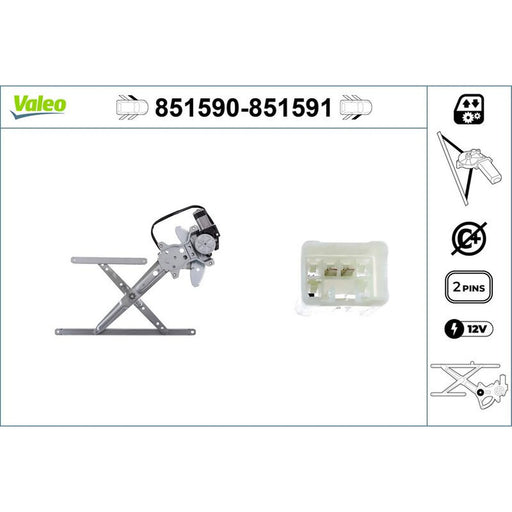 Valeo Electric Window Regulator Lifter Right Front 851591