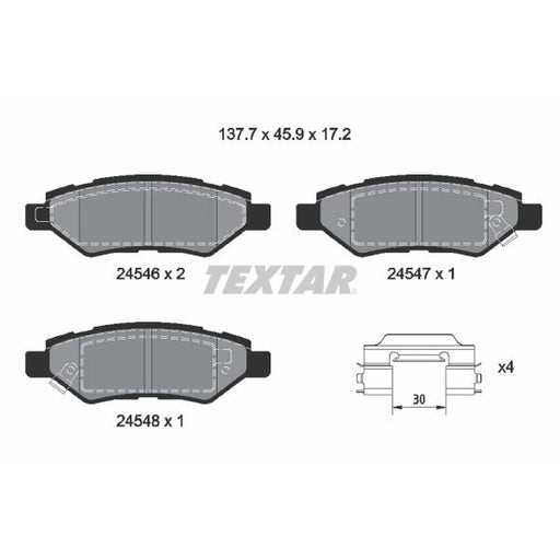 Textar Rear Brake Pad Set 2454601