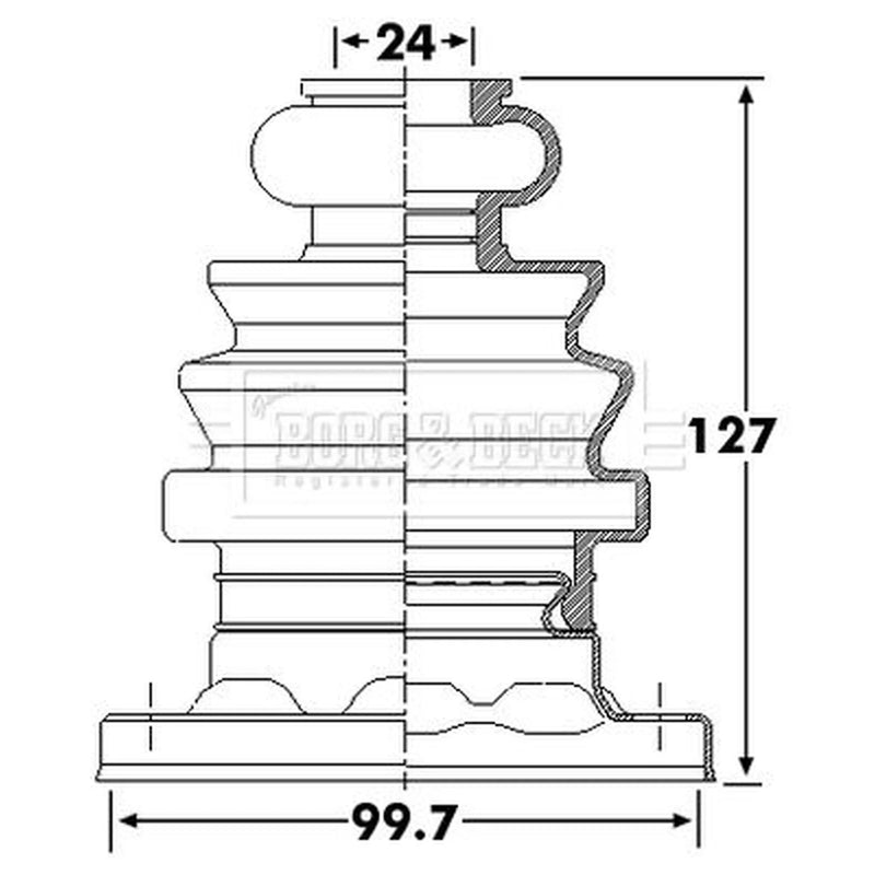 Borg & Beck Drive Shaft Bellow Kit transmission sided BCB6258