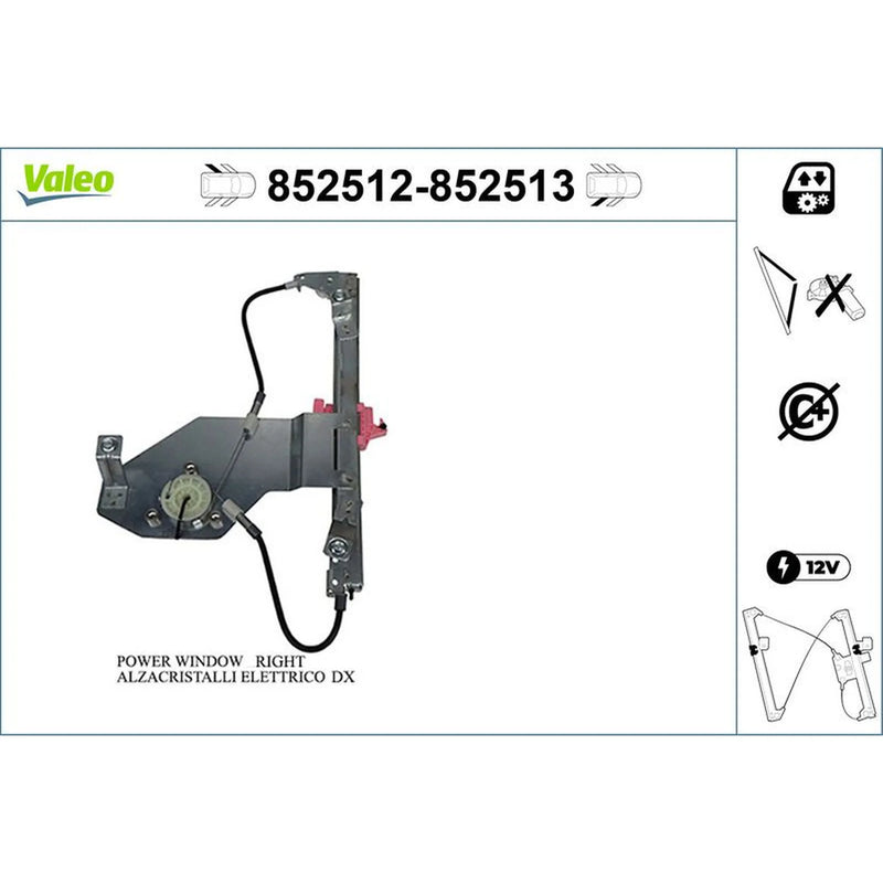 Valeo Electric Window Regulator Lifter Left Rear 852512
