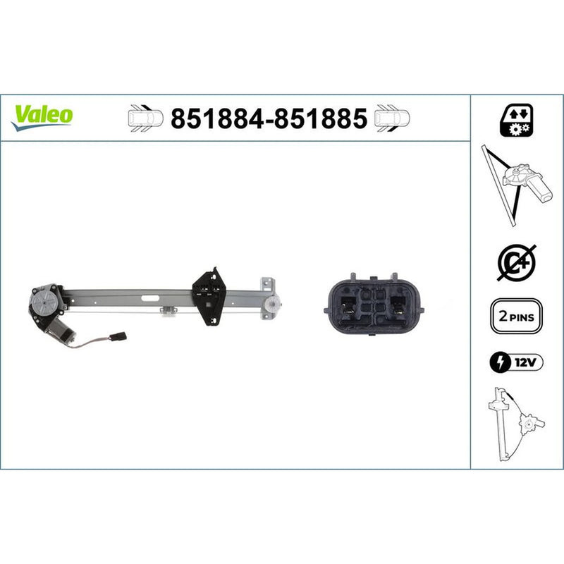 Valeo Electric Window Regulator Lifter Left Front 851884