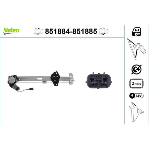 Valeo Electric Window Regulator Lifter Left Front 851884