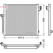 Denso Air Conditioning Condenser fits Mercedes-Benz Gl-Class 2012-2015