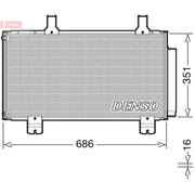 Denso Air Conditioning Condenser fits Honda Accord VIII 2008-2015 2.0 2.4