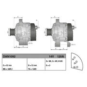 Denso Car Alternator 12V DAN1092