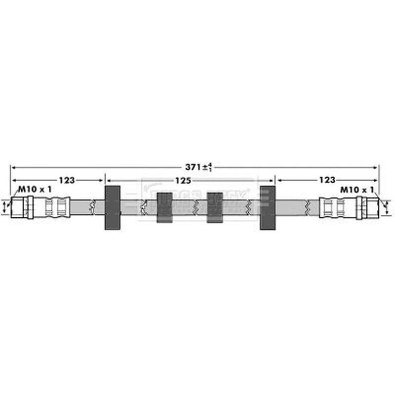Borg & Beck Brake Hydraulic Hose Line Front Right BBH7302