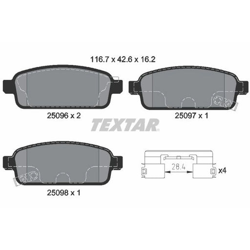 Textar Rear Brake Pad Set 2509606