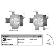 Denso Car Alternator 12V fits Alfa Romeo 145 1996-2001 1.4 1.6 1.8 1.9