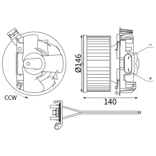 Mahle Heater Blower Fan AB 445 000S