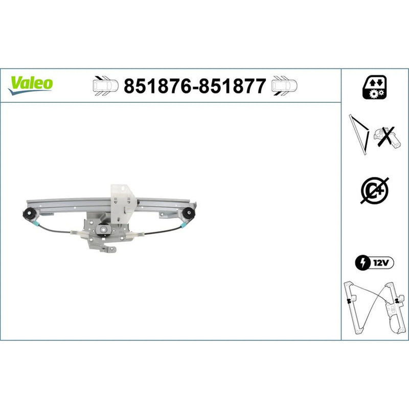 Valeo Electric Window Regulator Lifter Left Rear 851876