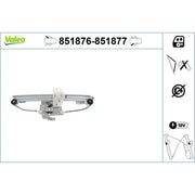 Valeo Electric Window Regulator Lifter Right Rear 851877
