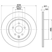 DON 2 x Externally Vented Rear Brake Discs PCD21932-x2