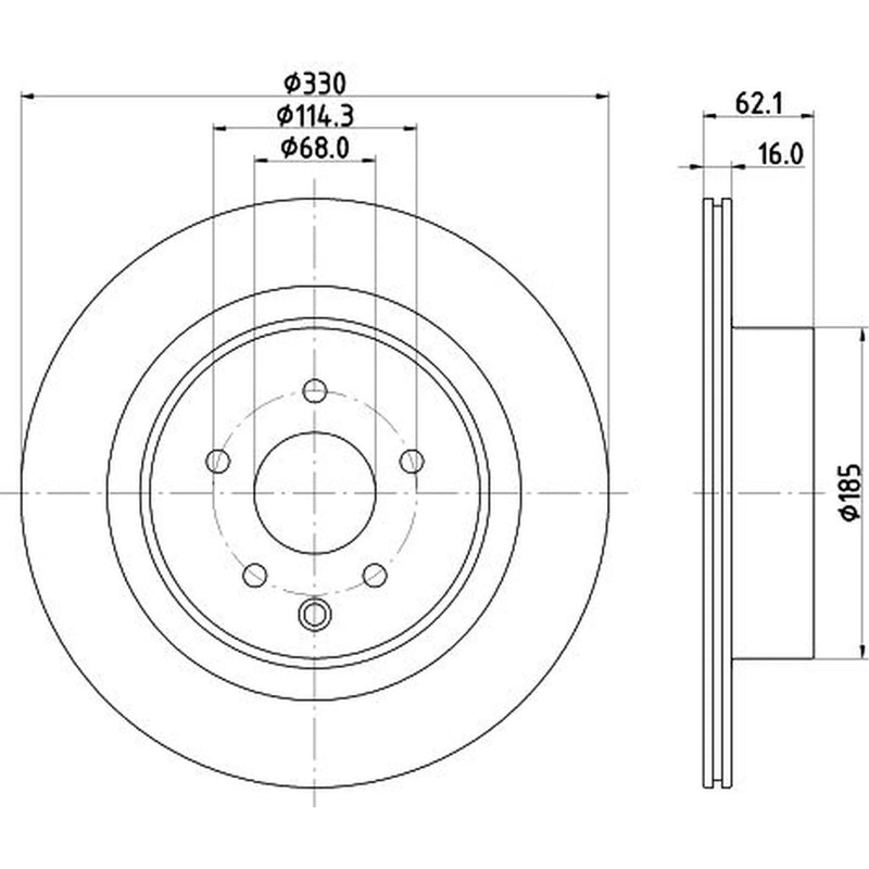 DON 2 x Externally Vented Rear Brake Discs PCD21932-x2