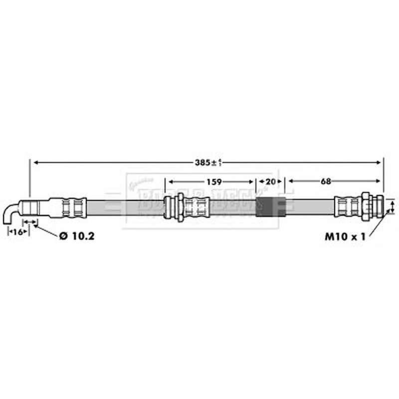 Borg & Beck Brake Hydraulic Hose Line Front Right BBH6729