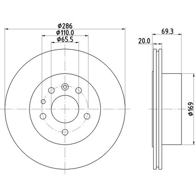 Mintex 2 x Rear Brake Discs MDC1747-x2