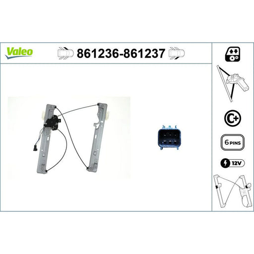 Valeo Electric Window Regulator Lifter Left Front 861236