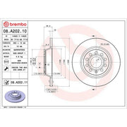 Brembo 2 x Solid Rear Brake Discs 08.A202.11-x2