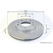 Comline 2 x Vented Front Brake Discs ADC0443V-x2