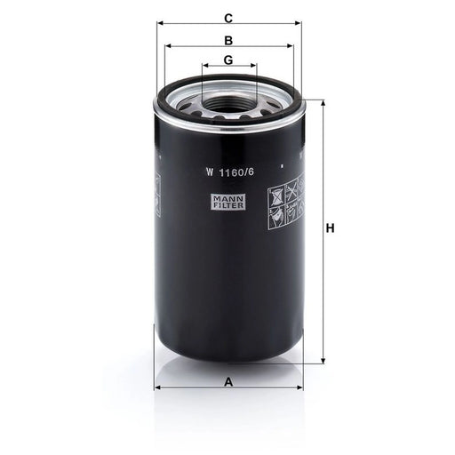 MANN-FILTER Hydraulic Oil Filter W 1160/6