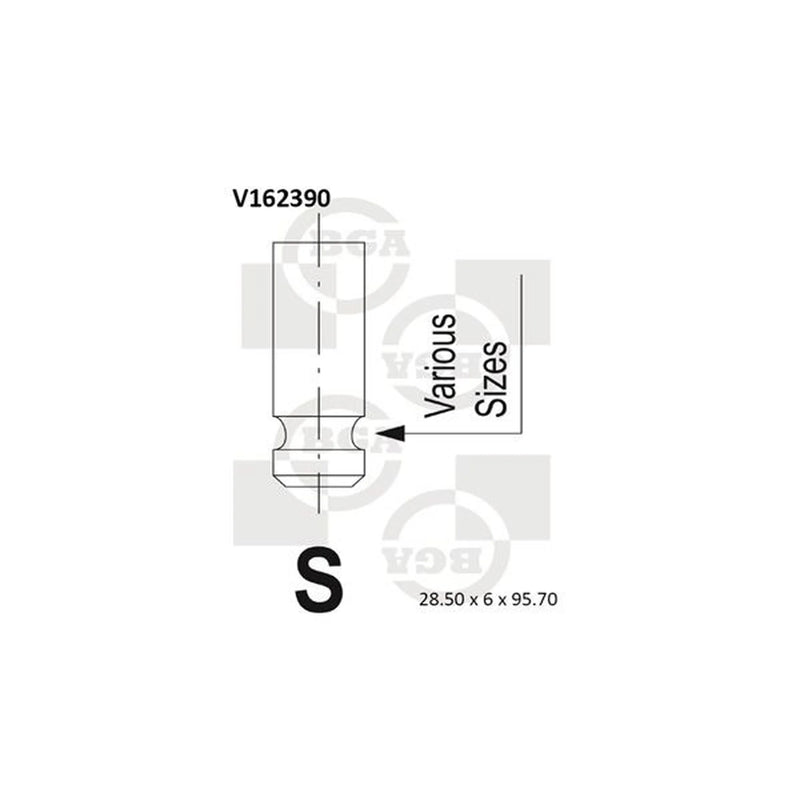 BGA Engine Intake Valve 28mm Head V162390