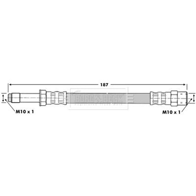 Borg & Beck Brake Hydraulic Hose Line Rear BBH6780