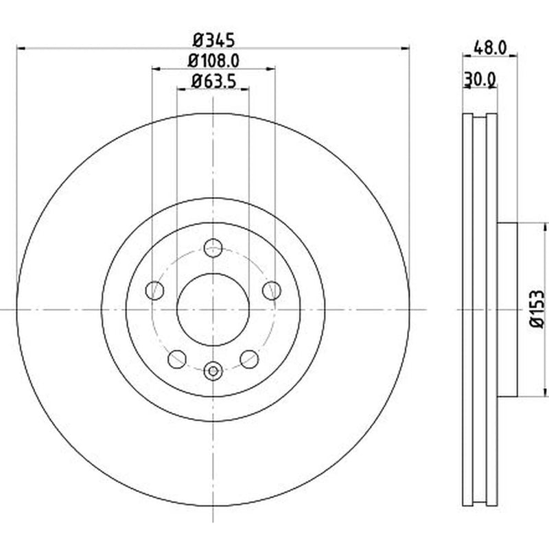 DON 2 x Vented Front Brake Discs PCD21861-x2